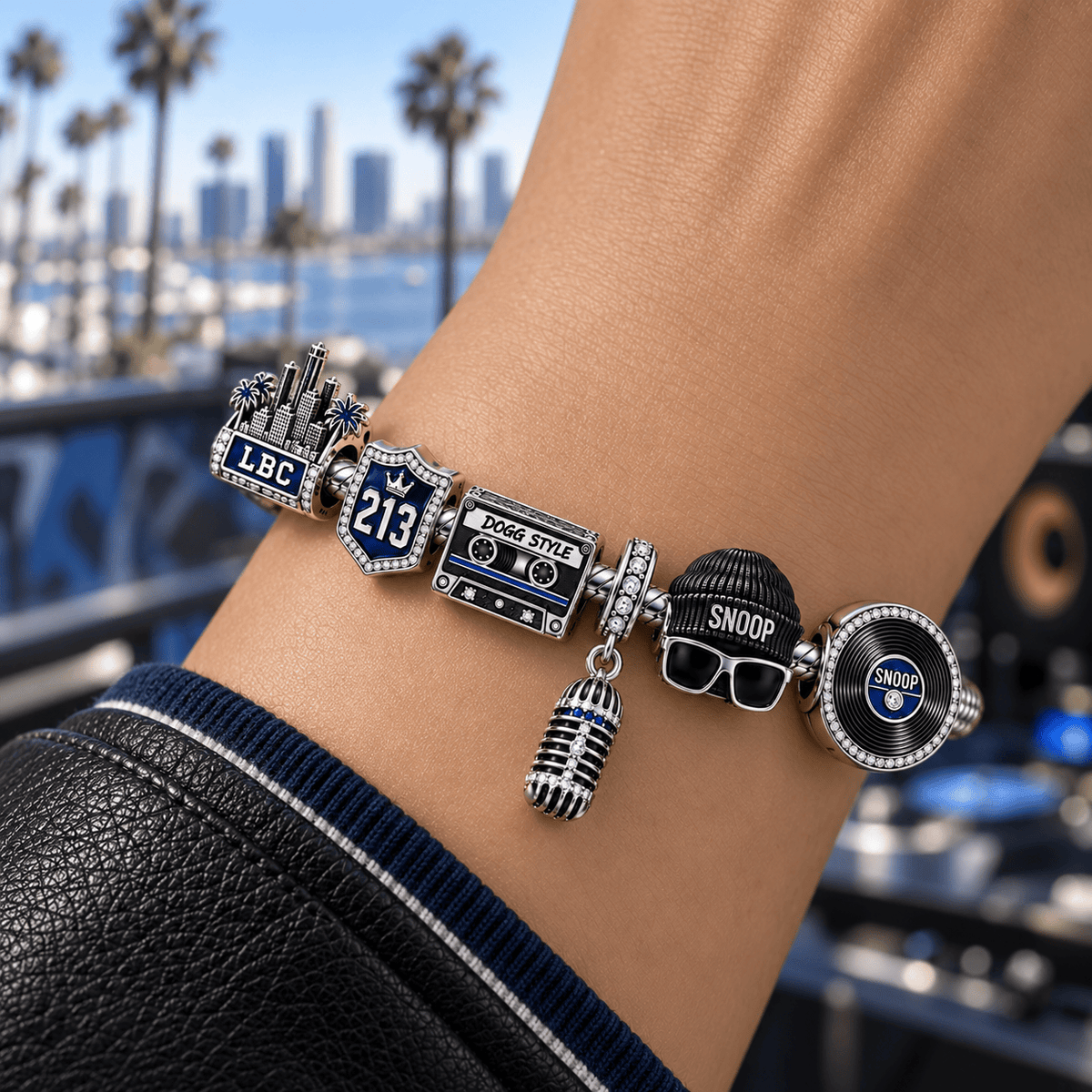 SND Silver Charm Bracelet Set PTT